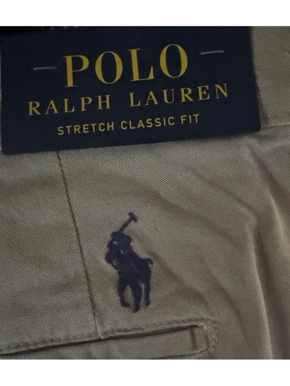 Polo Ralph Lauren Men Chino Shorts Stretch Classic Fit Khaki Size 38